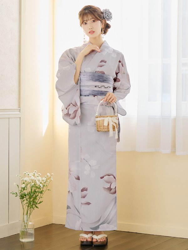 画像11: 【浴衣セール！】【即日発送】アイシーリリーフラワー浴衣【浴衣３点セット 浴衣/帯/下駄】[YMT]