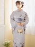 画像5: 【即日発送】アイシーリリーフラワー浴衣【浴衣３点セット 浴衣/帯/下駄】OBI-g-500-kj-8-GY / HIMO-900-yn-4-GYxGY / HEKO-800-sb-5-WH / YA-953-kn-BL / GETA-01-kj-3-IV/ [YMT]