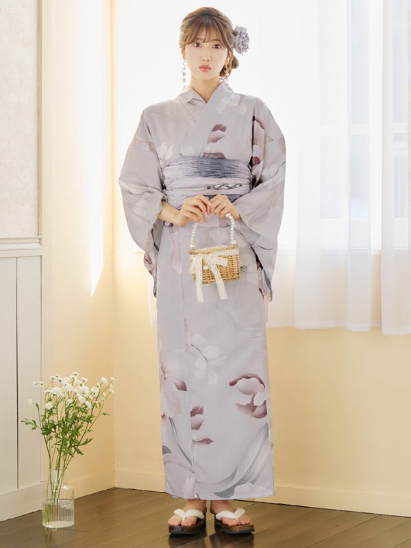 画像10: 【浴衣セール！】【即日発送】アイシーリリーフラワー浴衣【浴衣３点セット 浴衣/帯/下駄】[YMT]