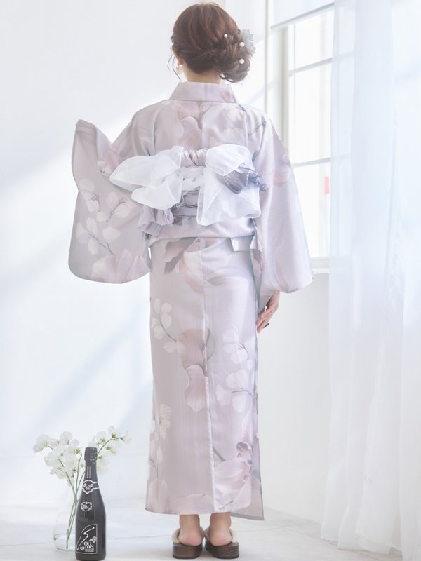 画像19: 【浴衣セール！】【即日発送！】アイシーリリーフラワー浴衣【浴衣３点セット 浴衣/帯/下駄】[YMT]