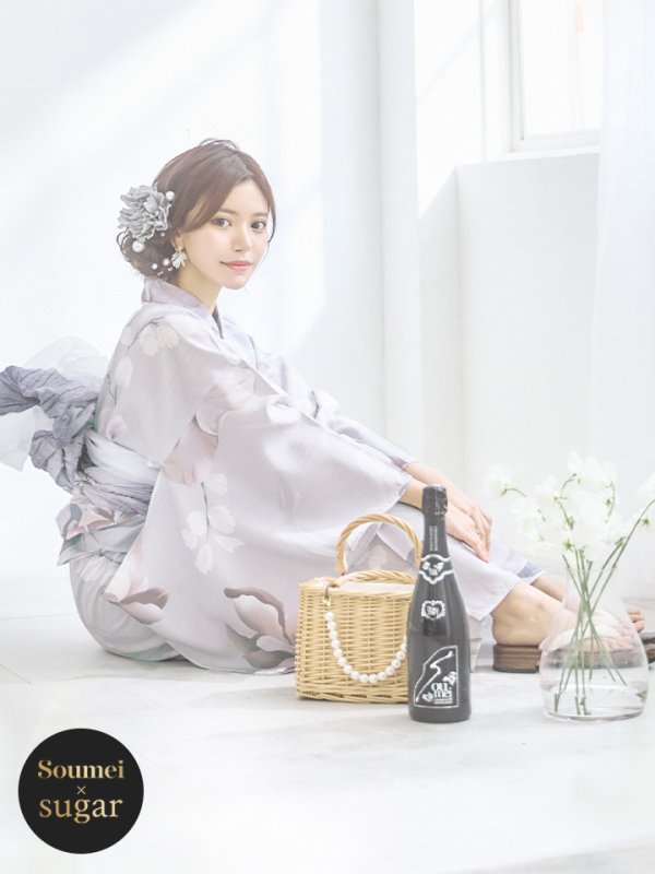 画像3: 【浴衣セール！】【即日発送！】アイシーリリーフラワー浴衣【浴衣３点セット 浴衣/帯/下駄】[YMT]