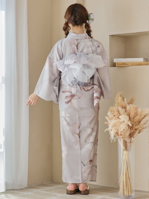 画像18: 【浴衣セール！】【即日発送！】アイシーリリーフラワー浴衣【浴衣３点セット 浴衣/帯/下駄】[YMT]