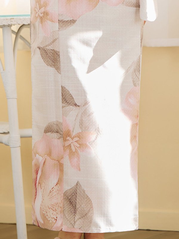 画像18: 【即日発送】ピンクベージュ牡丹浴衣【浴衣３点セット 浴衣/帯/下駄】[YMT]