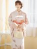 画像2: 【即日発送】ピンクベージュ牡丹浴衣【浴衣３点セット 浴衣/帯/下駄】OBI-g-500-kj-4-OR / HIMO-900-yn-5-IV / HEKO-800-sb-5-WH / YA-594-kj-CL / YA-1081-kj-BR / GETA-01-kj-7-P / [YMT] (2)