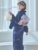 画像2: 【即日発送！】ネイビー夜空浴衣【浴衣３点セット 浴衣/帯/下駄】[YMT] (2)