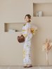 画像12: 【即日発送】アンニュイイエローフラワー浴衣 OBI-g-500-kj-5-MUS / HIMO-902-kj-2-MUS / HEKO-800-sb-5-WH / YA-577-kj-W / GETA-01-kj-3-IV /  [YMT]