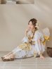画像2: 【即日発送】アンニュイイエローフラワー浴衣 OBI-g-500-kj-5-MUS / HIMO-902-kj-2-MUS / HEKO-800-sb-5-WH / YA-577-kj-W / GETA-01-kj-3-IV /  [YMT] (2)