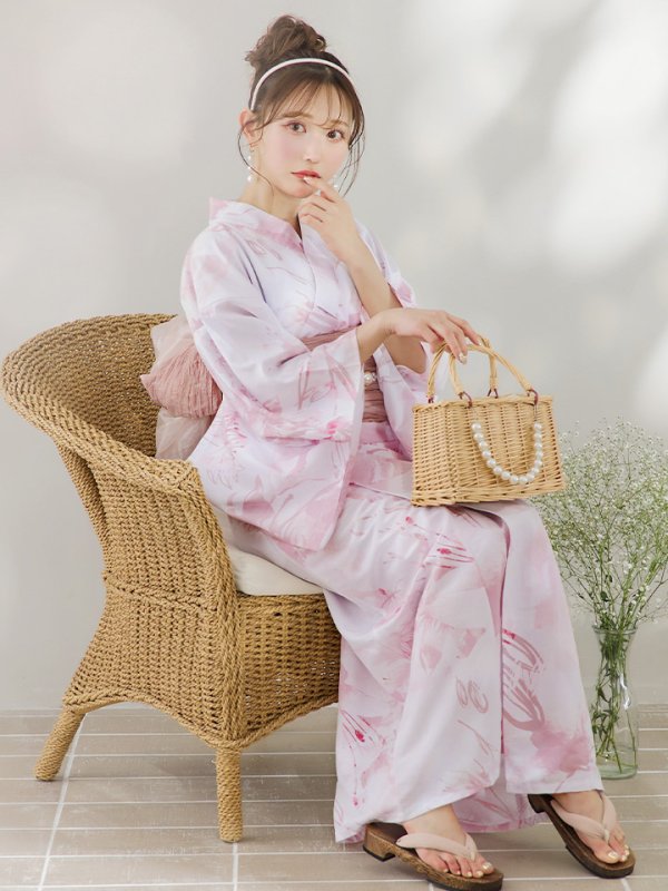 画像11: 【即日発送】ニュアンスピンクフラワー浴衣【浴衣３点セット 浴衣/帯/下駄】[YMT]
