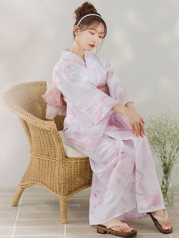 画像15: 【即日発送】ニュアンスピンクフラワー浴衣【浴衣３点セット 浴衣/帯/下駄】[YMT]