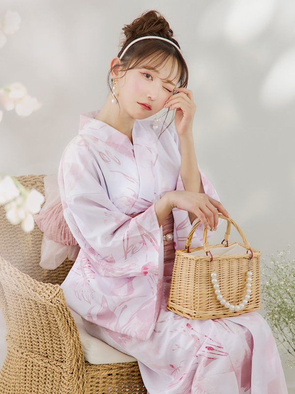 画像16: 【即日発送】ニュアンスピンクフラワー浴衣【浴衣３点セット 浴衣/帯/下駄】[YMT]