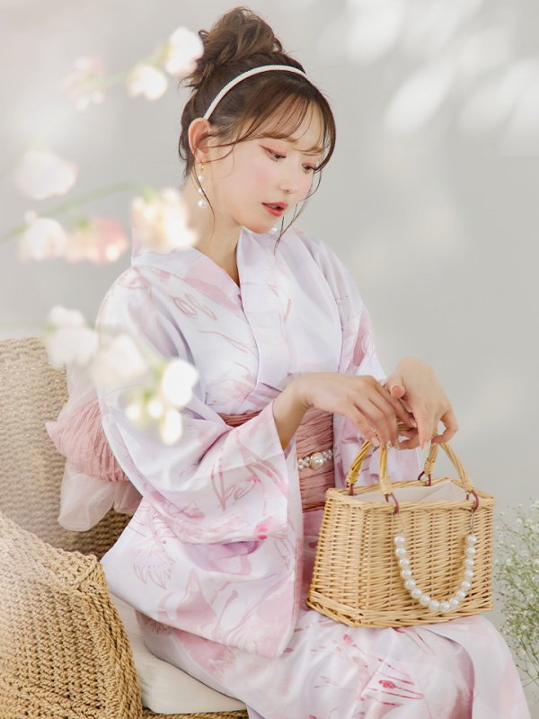画像17: 【即日発送】ニュアンスピンクフラワー浴衣【浴衣３点セット 浴衣/帯/下駄】[YMT]