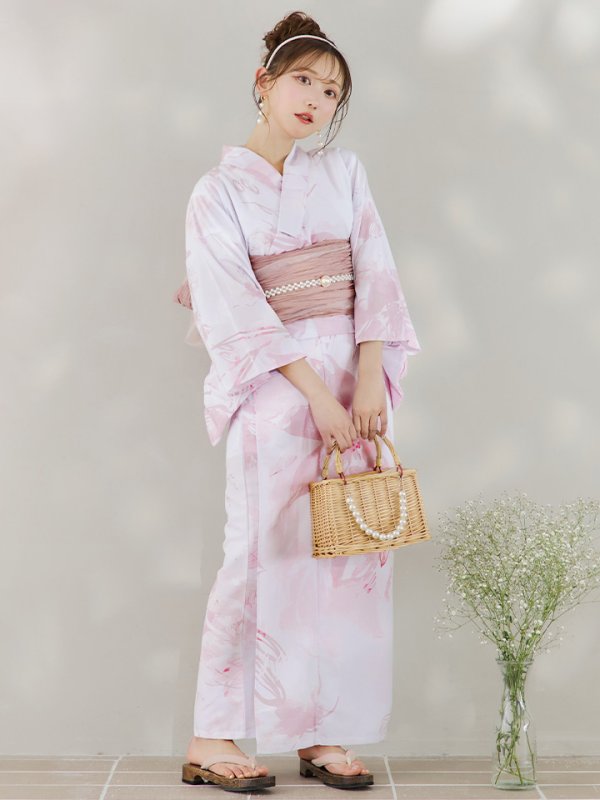 画像18: 【即日発送】ニュアンスピンクフラワー浴衣【浴衣３点セット 浴衣/帯/下駄】[YMT]