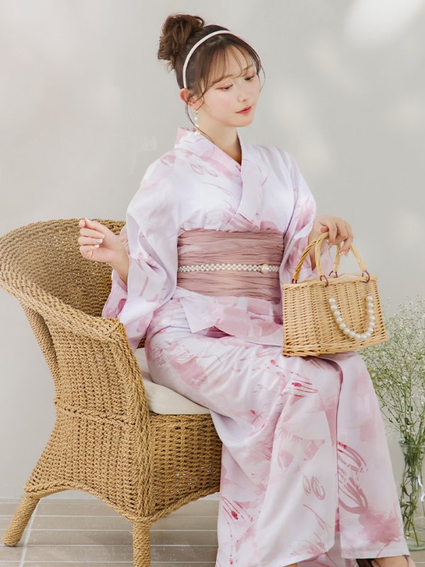 画像19: 【即日発送】ニュアンスピンクフラワー浴衣【浴衣３点セット 浴衣/帯/下駄】[YMT]