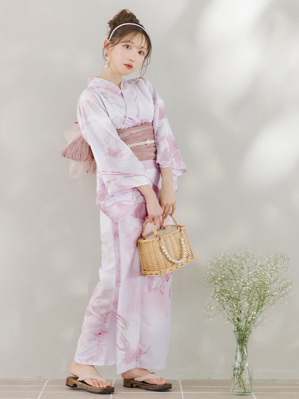 画像5: 【即日発送】ニュアンスピンクフラワー浴衣【浴衣３点セット 浴衣/帯/下駄】[YMT]