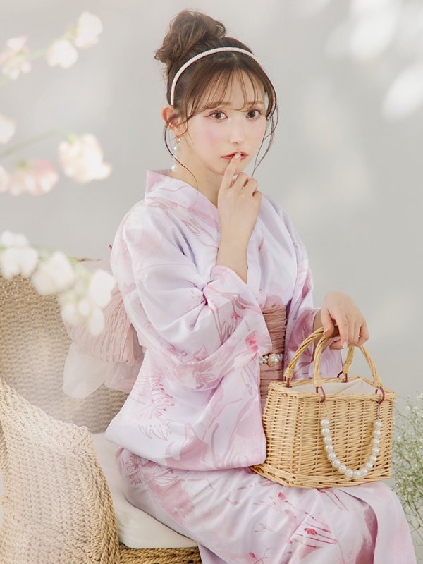 画像7: 【即日発送】ニュアンスピンクフラワー浴衣【浴衣３点セット 浴衣/帯/下駄】[YMT]