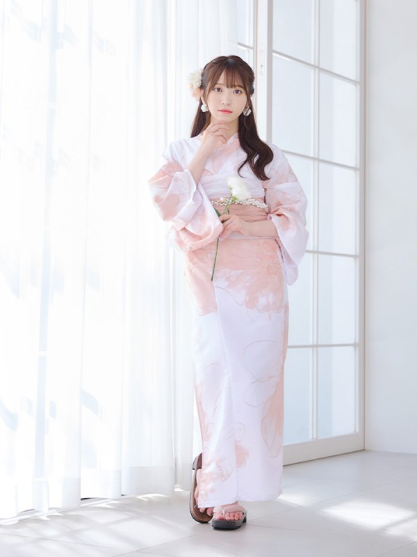 画像16: 【即日発送】ニュアンスピンクフラワー浴衣【浴衣３点セット 浴衣/帯/下駄】[YMT]