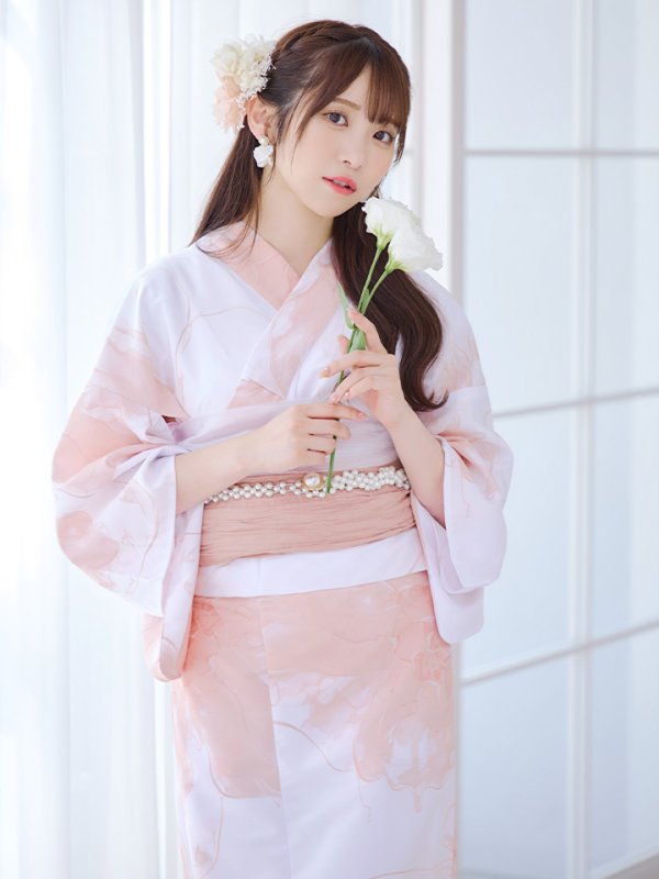 画像3: 【即日発送】ニュアンスピンクフラワー浴衣【浴衣３点セット 浴衣/帯/下駄】[YMT]