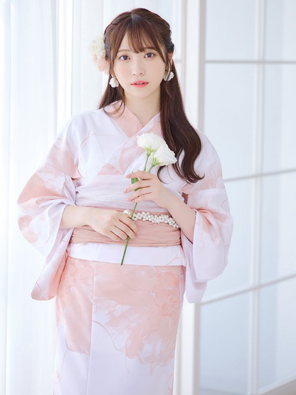 画像8: 【即日発送】ニュアンスピンクフラワー浴衣【浴衣３点セット 浴衣/帯/下駄】[YMT]