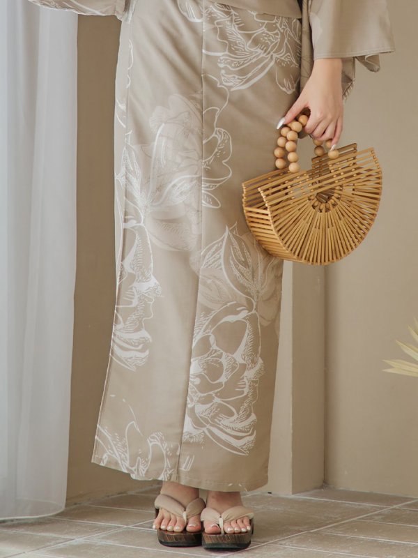 画像21: 【即日発送】ニュアンスフラワーベージュ浴衣【浴衣３点セット 浴衣/帯/下駄】[YMT]