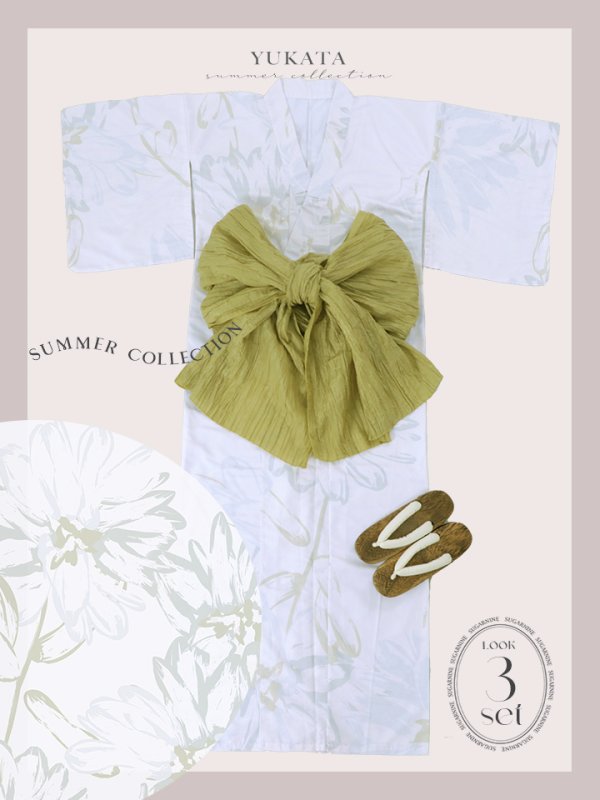 画像24: 【即日発送】ニュアンスフラワーベージュ浴衣【浴衣３点セット 浴衣/帯/下駄】[YMT]