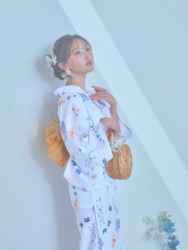 画像11: 【浴衣セール！】【即日発送】ニュアンスフローラル浴衣【浴衣３点セット 浴衣/帯/下駄】[YMT]