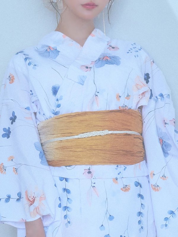 画像20: 【浴衣セール！】【即日発送】ニュアンスフローラル浴衣【浴衣３点セット 浴衣/帯/下駄】[YMT]