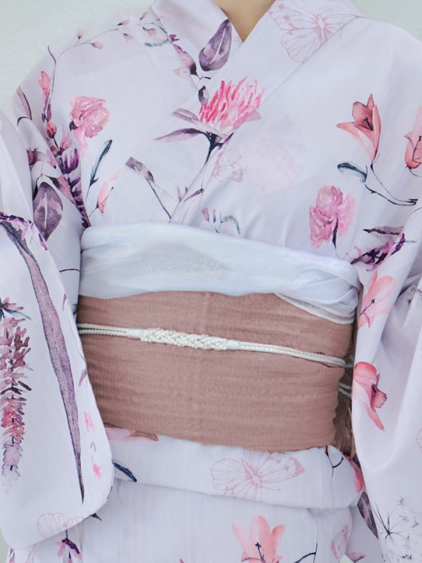 画像17: 【即日発送】【Riuコラボ】ボタニカルフラワーと蝶々の浴衣【浴衣３点セット 浴衣/帯/下駄】[yo/YMT]