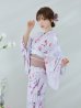 画像2: 【即日発送】【Riuコラボ】ボタニカルフラワーと蝶々の浴衣 OBI-lame-400-kj-4-DuP / HIMO-900-yn-5-IV / HEKO-800-sb-5-WH / YA-73-kn-MVPL / YA-953-kn-W / GETA-01-kj-7-P [yo/YMT] (2)