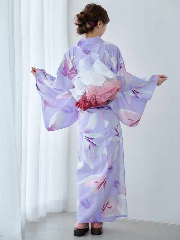画像17: 【即日発送】【Riuコラボ】パープル地に咲く百合浴衣【浴衣３点セット 浴衣/帯/下駄】[yo/YMT]