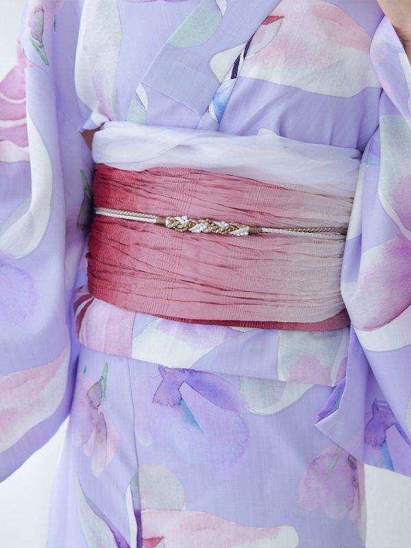 画像18: 【即日発送】【Riuコラボ】パープル地に咲く百合浴衣【浴衣３点セット 浴衣/帯/下駄】[yo/YMT]