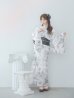 画像13: 【即日発送】【Riuコラボ】白地×パリの街浴衣 OBI-lame-400-kj-2-B / HIMO-900-yn-4-GYxGY / HEKO-800-sb-5-WH / YA-73-kn-GY / YA-1086-wk-B / GETA-01-kj-3-IV/ [yo/YMT]