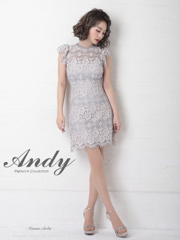 画像2: 【Andy ANDY Fashion Press 11 COLLECTION 07】フラワーレース/ シアー/ ハイネック/ 台形スカート/ ミニドレス/ キャバドレス[OF05]