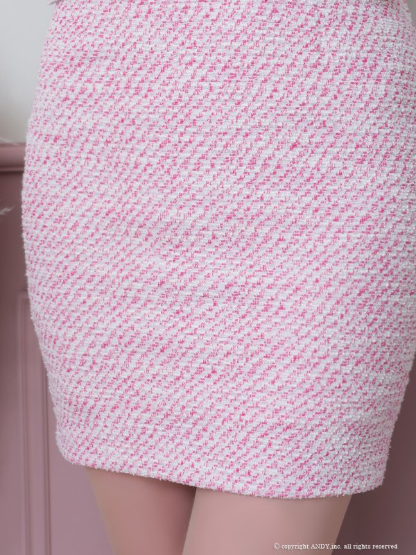 画像29: 【an/アン】ストレッチ/ ツイード / フロントファスナー/ ノースリーブ/ タイト/ ミニドレス/ キャバドレス[OF05]