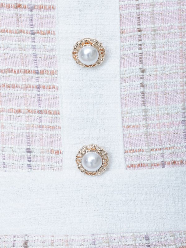 画像13: XSサイズあり【an ANDY Fashion Press 13 COLLECTION 03】チェック柄/ ツイード/ フロントボタン/ 半袖/ 袖あり/ タイト/ 裾フリル/ ミニドレス/ キャバドレス[OF05]