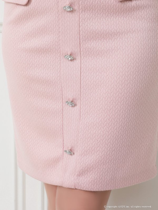 画像14: 【an/アン】ワンカラー/ ノースリーブ/ フロントボタン/ セットアップ/ ツーピース/ タイト/ ひざ丈/ ミディアムドレス/ キャバドレス[OF05]