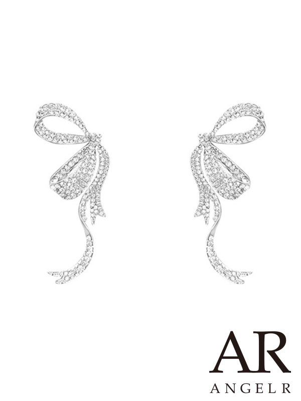 画像3: 【アクセサリー：ピアス】【ANGEL R/エンジェルアール】ラインストーンリボンモチーフ/ イヤリング/ ピアス[OF02]