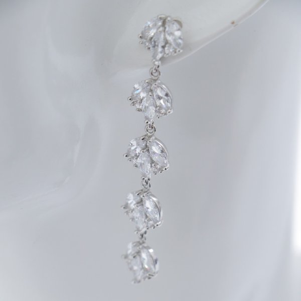 画像4: 【アクセサリー：ピアス】5連クリスタルビジューピアス【Fサイズ/1カラー】[OF08] 