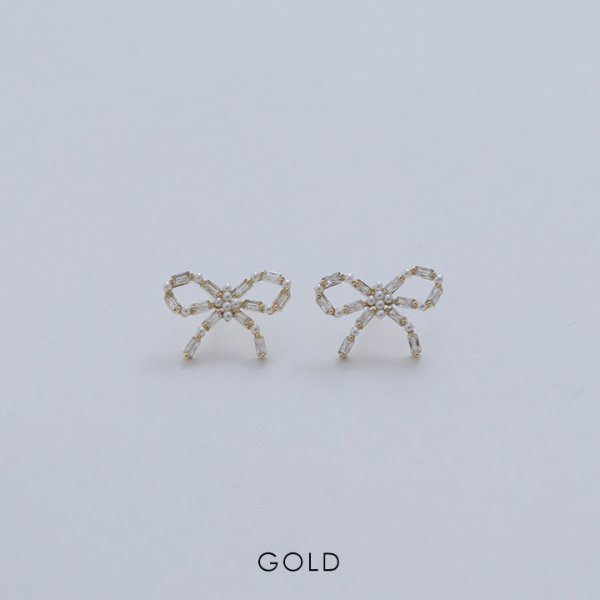 画像3: 【アクセサリー：ピアス】ビーズ/リボン/ゴールド/ピアス【Fサイズ/1カラー】[OF08]PI091