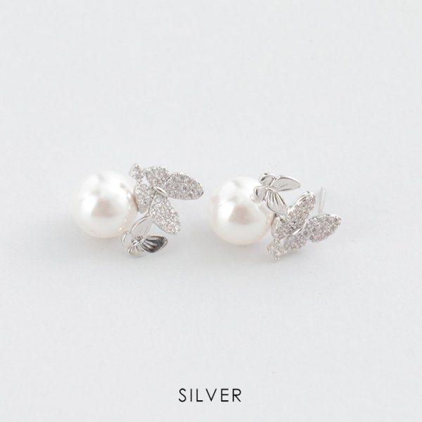 画像3: 【アクセサリー：ピアス】ビジューバタフライ大粒パールピアス【Fサイズ/1カラー】[OF02]