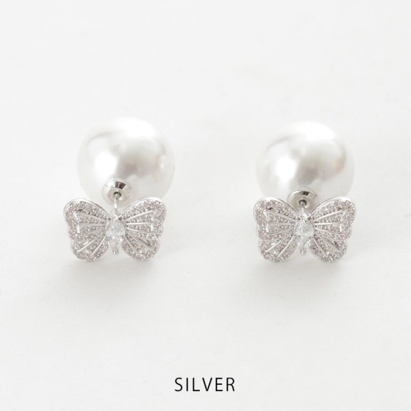 画像3: 【アクセサリー：ピアス】バタフライ大粒パールピアス【1カラー】[OF02]