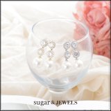 【アクセサリー：ピアス】2連ビジューパールピアス【Fサイズ/2カラー】[OF02]