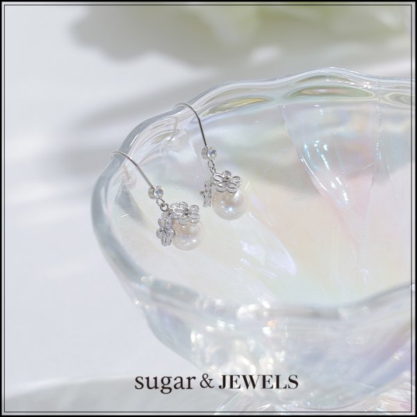 画像1: 【アクセサリー：ピアス】ビジューフラワーパールピアス【Fサイズ/1カラー】[OF02]