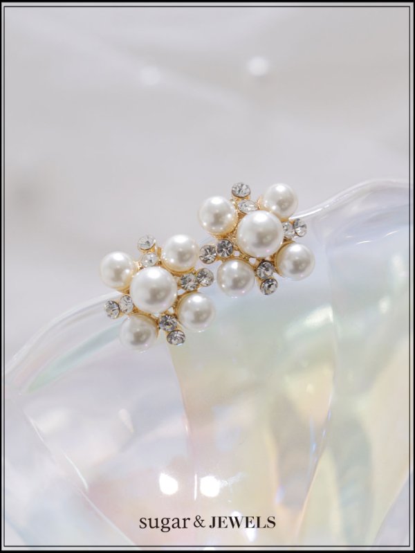 画像1: 【ピアス】ゴールド大粒パールビジューピアス【YN】【Fサイズ/1カラー】[OF02] PI130