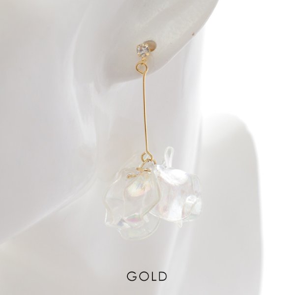 画像2: 【アクセサリー：ピアス】クリアフラワーモチーフピアス【Fサイズ/1カラー】[YMT]