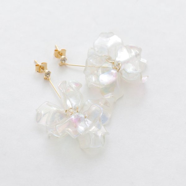 画像3: 【アクセサリー：ピアス】クリアフラワーモチーフピアス【Fサイズ/1カラー】[YMT]