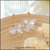 【アクセサリー：ピアス】クリアフラワーモチーフピアス【Fサイズ/1カラー】[YMT]