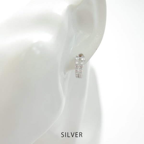 画像2: 【アクセサリー：ピアス】ビジューストーンフープピアス【Fサイズ/1カラー】[OF02]