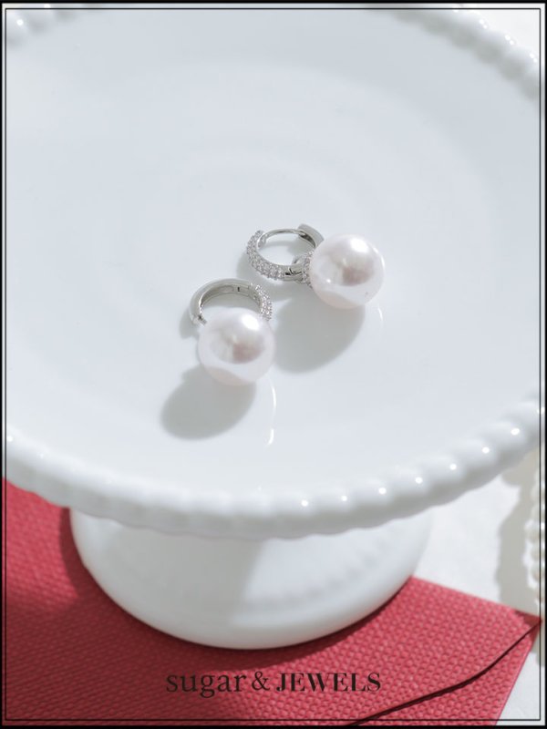 画像1: 【ピアス】ビジューリングパールピアス【Fサイズ/1カラー】[OF02] 【YN】