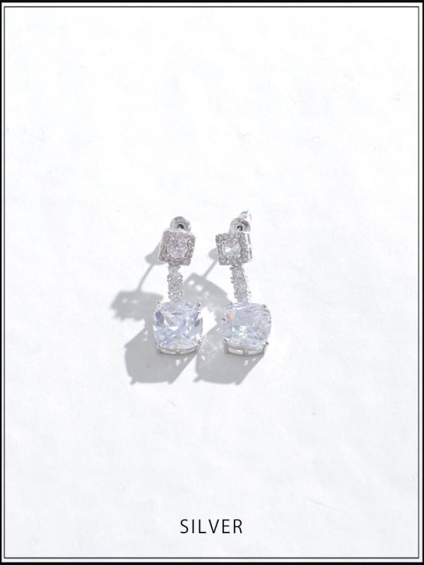 画像2: 【ピアス】スクエアストーンチェーンピアス【Fサイズ/2カラー】[OF02]【YN】