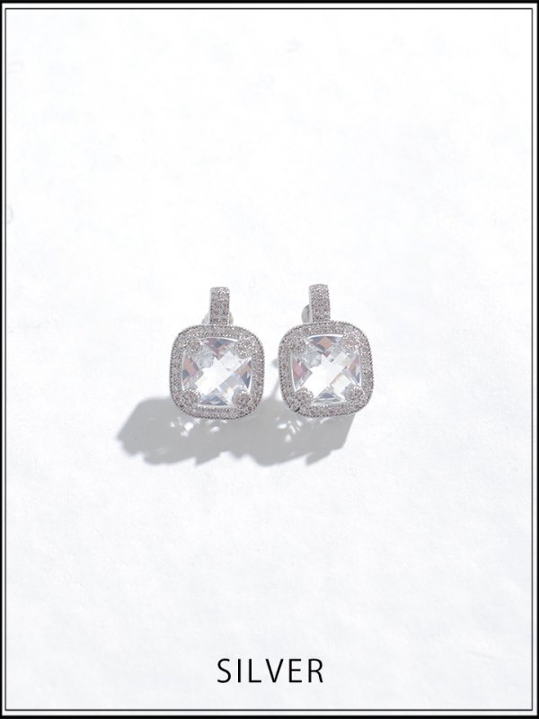 画像2: 【ピアス】スクエアビジューピアス【Fサイズ/1カラー】[OF02]